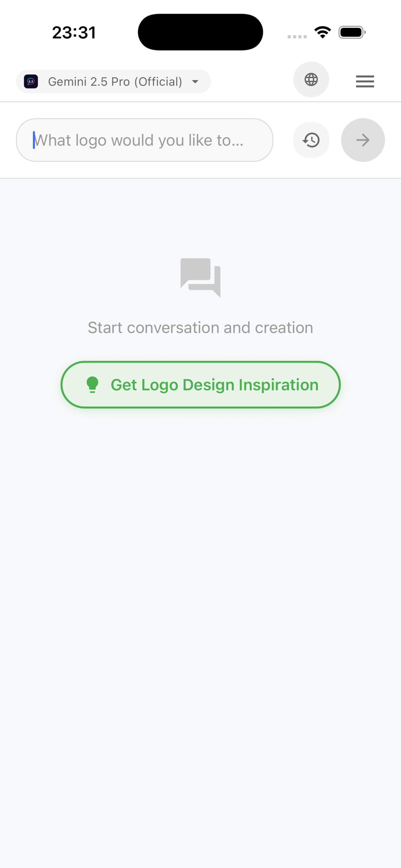 GG AI LogoMaker iPhone App Screenshot with Logo